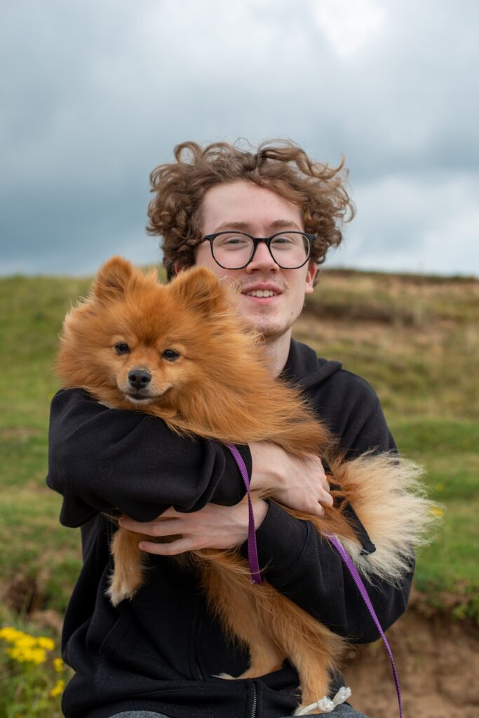 man, friendship, dog